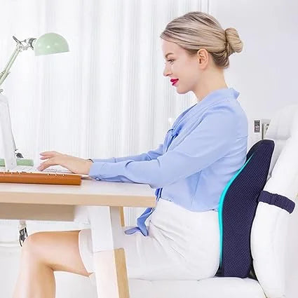 Coussin Lombaire Mousse Mémoire De Forme 28 Cm – Soutien Ergonomique Dos Avec Sangle Amovible Lavable (Noir)