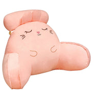Coussin de lecture peluche lapin rose avec accoudoires