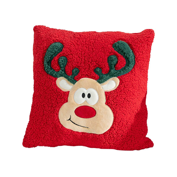 Coussin de Noel Renne Rouge – Déco Festive & Confortable 25x25 cm