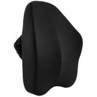 Coussin lombaire en mousse à mémoire de forme noir sur fond blanc