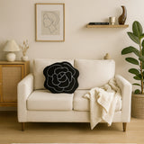 Coussin canapé camélia noir et blanc