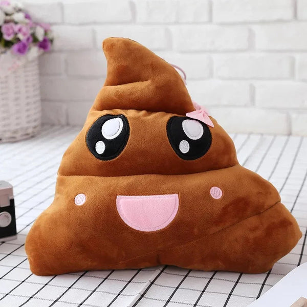 Coussin peluche émoji caca fille