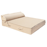 Coussin bain de soleil 2 places XXL effet raphia beige pour extérieur