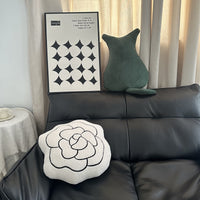 Coussin canapé camélia noir et blanc