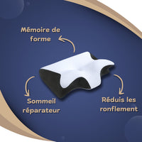 Coussin ergonomique Anti-Ronflement à Mémoire de Forme - Ergomax