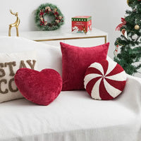 Coussin Bonbon de Noël Rouge et Blanc