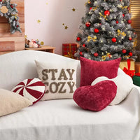 Coussin Bonbon de Noël Rouge et Blanc