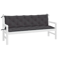 Coussin pour Banc exterieur impermeable uni gris anthracite lot de 2
