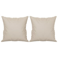 Coussin canapé Beige en microfibre 40 x 40 cm lot de 2